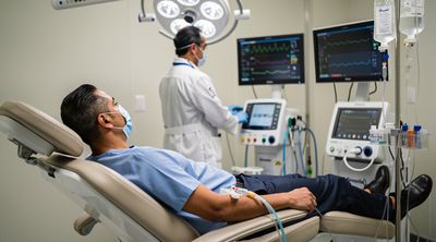 Stem cell infusion procedure being administered to a patient at CPI.