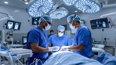 Mexican surgical team performing All-on-6 implant procedure in high-tech sterile operating room