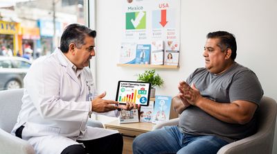 A surgeon explains affordability factors of gastric balloon procedures to a patient in Tijuana.