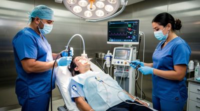 A medical team performs the endoscopic placement of a gastric balloon in a sterile clinic room.