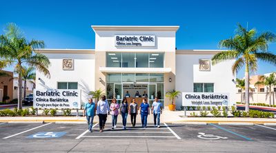 Affordable Tijuana bariatric clinic welcoming diverse American patients under sunny Mexican skies.