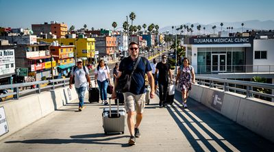 A patient crosses the border into Tijuana, highlighting affordable medical access from the US.