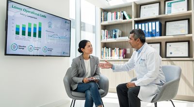 Mexican surgeon discusses cost-saving factors with an international patient.