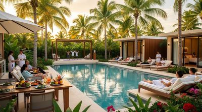 Luxurious clinic amenities in Cancun for ibogaine recovery.