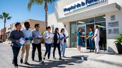 International patients approaching a clinic in Mexicali near the US border.